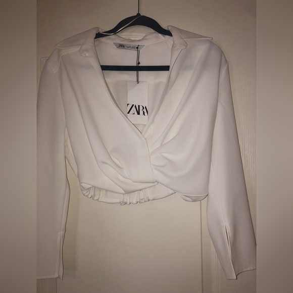 NWT Zara Cropped Blouse - Picture 2 of 6